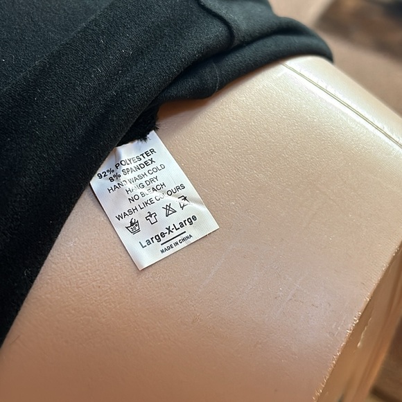 ZIALIFE Black Altered Leggings Stretchy Free Size L/XL Yoga Dance Slit Cut - Picture 3 of 6